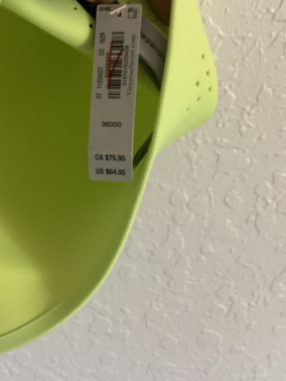 Victoria's Secret Neon Lime Front-Zip Sports Bra with Wide Straps - Picture 5 of 5